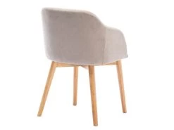Lot De 6 Chaises Avec Accoudoirs - Tissu Et Hévéa - Beige - JELISA -Magasin de meubles de restaurant chaise 4579275