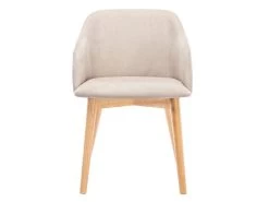 Lot De 6 Chaises Avec Accoudoirs - Tissu Et Hévéa - Beige - JELISA -Magasin de meubles de restaurant chaise 4579329
