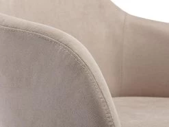 Lot De 6 Chaises Avec Accoudoirs - Tissu Et Hévéa - Beige - JELISA -Magasin de meubles de restaurant chaise 4579339