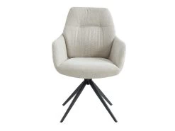 Lot De 2 Chaises Avec Accoudoirs DIMIA - Tissu Et Métal - Crème -Magasin de meubles de restaurant chaise 480069