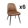 Lot De 6 Chaises JOPLIN - Simili & Métal - Marron -Magasin de meubles de restaurant chaise 480273