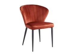 Lot De 6 Chaises CRUSTI - Velours Et Métal - Terracotta -Magasin de meubles de restaurant chaise 480497