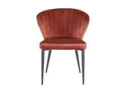 Lot De 6 Chaises CRUSTI - Velours Et Métal - Terracotta -Magasin de meubles de restaurant chaise 480501