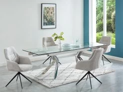 Chaise Avec Accoudoirs DIMIA - Tissu Et Métal - Crème -Magasin de meubles de restaurant chaise 486747