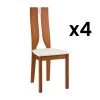 Lot De 4 Chaises SILVIA - Hêtre Massif - Merisier & Blanc 2 Lot De 4 Chaises SILVIA - Hêtre Massif - Merisier & Blanc -Magasin de meubles de restaurant chaise 491727