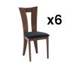Lot De 6 Chaises TIFFANY - Hêtre Massif - Coloris : Noyer Et Expresso