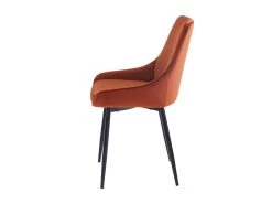 Lot De 6 Chaises - Velours Et Métal Noir - Terracotta - MASURIE -Magasin de meubles de restaurant chaise 497729