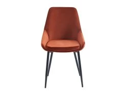 Lot De 6 Chaises - Velours Et Métal Noir - Terracotta - MASURIE -Magasin de meubles de restaurant chaise 497731