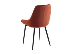 Lot De 6 Chaises - Velours Et Métal Noir - Terracotta - MASURIE -Magasin de meubles de restaurant chaise 497733