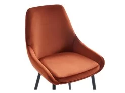 Lot De 6 Chaises - Velours Et Métal Noir - Terracotta - MASURIE -Magasin de meubles de restaurant chaise 497737