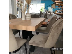 Lot De 6 Chaises ROSARIO - Effet Velours Et Métal Noir - Taupe -Magasin de meubles de restaurant chaise 500679