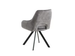 Lot De 2 Chaises Avec Accoudoirs - Velours Et Métal - Gris - KELINE -Magasin de meubles de restaurant chaise 506953