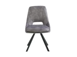 Lot De 2 Chaises - Velours Et Métal - Gris - KELINE -Magasin de meubles de restaurant chaise 507087