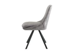 Lot De 2 Chaises - Velours Et Métal - Gris - KELINE -Magasin de meubles de restaurant chaise 507089