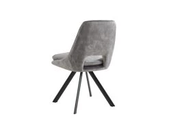 Lot De 2 Chaises - Velours Et Métal - Gris - KELINE -Magasin de meubles de restaurant chaise 507091