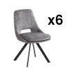 Lot De 6 Chaises - Velours Et Métal - Gris - KELINE 1 Lot De 6 Chaises - Velours Et Métal - Gris - KELINE -Magasin de meubles de restaurant chaise 507117