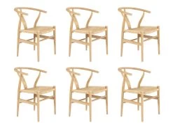 Lot De 6 Chaises En Teck Et Paille - Coloris : Naturel - POGIANA -Magasin de meubles de restaurant chaise 5565955