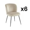 Lot De 6 Chaises En Velours Et Métal - Beige - POLPONA De Pascal MORABITO -Magasin de meubles de restaurant chaise 6840285