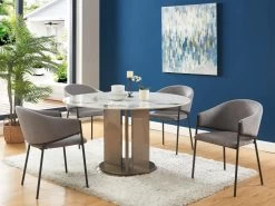 Lot De 2 Chaises Avec Accoudoirs En Tissu Et Métal - Gris - ORDIDA De Pascal MORABITO 9 Lot De 2 Chaises Avec Accoudoirs En Tissu Et Métal - Gris - ORDIDA De Pascal MORABITO -Magasin de meubles de restaurant chaise 6945245