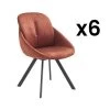 Lot De 6 Chaises Avec Accoudoirs En Velours Et Métal - Terracotta - BUSSELTON -Magasin de meubles de restaurant chaise 7325799
