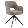 Chaise Pivotante Avec Accoudoirs En Tissu Et Métal - Taupe - KONYA -Magasin de meubles de restaurant chaise 7326703