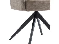 Lot De 2 Chaises Pivotantes Avec Accoudoirs En Tissu Et Métal - Taupe - KONYA -Magasin de meubles de restaurant chaise 7611141