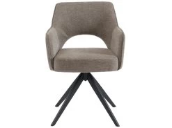 Lot De 2 Chaises Pivotantes Avec Accoudoirs En Tissu Et Métal - Taupe - KONYA -Magasin de meubles de restaurant chaise 7611145