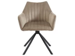 Lot De 6 Chaises Avec Accoudoirs En Velours Et Métal - Beige - IZIALI De Pascal MORABITO 13 Lot De 6 Chaises Avec Accoudoirs En Velours Et Métal - Beige - IZIALI De Pascal MORABITO -Magasin de meubles de restaurant chaise 7729587