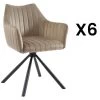 Lot De 6 Chaises Avec Accoudoirs En Velours Et Métal - Beige - IZIALI De Pascal MORABITO 1 Lot De 6 Chaises Avec Accoudoirs En Velours Et Métal - Beige - IZIALI De Pascal MORABITO -Magasin de meubles de restaurant chaise 7729651
