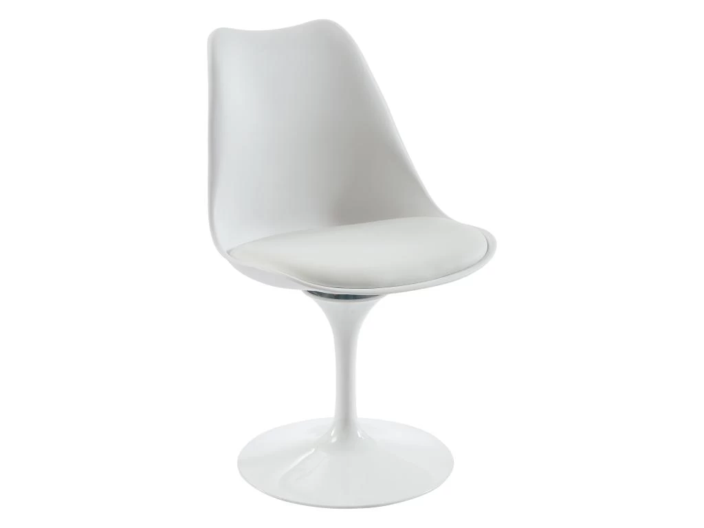 Chaise En Polypropylène, Tissu Et Métal - Blanc - XAFY 3 Chaise En Polypropylène, Tissu Et Métal - Blanc - XAFY