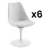 Lot De 6 Chaises En Polypropylène, Tissu Et Métal - Blanc - XAFY 1 Lot De 6 Chaises En Polypropylène, Tissu Et Métal - Blanc - XAFY -Magasin de meubles de restaurant chaise 8122563