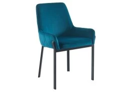 Lot De 6 Chaises Avec Accoudoirs En Velours Et Métal - Bleu - CAROLONA De Pascal MORABITO -Magasin de meubles de restaurant chaise 8741641