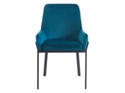 Lot De 6 Chaises Avec Accoudoirs En Velours Et Métal - Bleu - CAROLONA De Pascal MORABITO -Magasin de meubles de restaurant chaise 8741645
