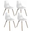 KAYELLES Lot De 4 Chaises Scandinaves De Cuisine Pieds Bois OVA (Blanc) -Magasin de meubles de restaurant chaise 8935647