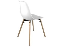 KAYELLES Lot De 4 Chaises Scandinaves De Cuisine Pieds Bois OVA (Blanc) 10 KAYELLES Lot De 4 Chaises Scandinaves De Cuisine Pieds Bois OVA (Blanc) -Magasin de meubles de restaurant chaise 8935653
