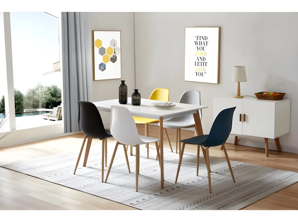 ESTER - Chaise Scandinave Curry Pieds Métal Bois (X2) 4 ESTER - Chaise Scandinave Curry Pieds Métal Bois (X2) – Image 2