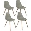 KAYELLES Lot De 4 Chaises Scandinaves De Cuisine Pieds Bois OVA (Gris) -Magasin de meubles de restaurant chaise 8936015