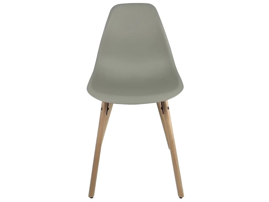 KAYELLES Lot De 4 Chaises Scandinaves De Cuisine Pieds Bois OVA (Gris) 4 KAYELLES Lot De 4 Chaises Scandinaves De Cuisine Pieds Bois OVA (Gris) – Image 2