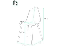 KAYELLES Lot De 4 Chaises Scandinaves De Cuisine Pieds Bois OVA (Gris) 11 KAYELLES Lot De 4 Chaises Scandinaves De Cuisine Pieds Bois OVA (Gris) -Magasin de meubles de restaurant chaise 8936023