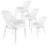 MONICA - Lot De 4 Fauteuils Coque Plastique Blanche -Magasin de meubles de restaurant chaise 8936055