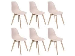 MELYA - Lot De 6 Chaises Scandinaves Roses