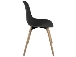 KAYELLES Lot De 4 Chaises Scandinaves De Cuisine Pieds Bois OVA (Noir) -Magasin de meubles de restaurant chaise 8936665