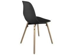 KAYELLES Lot De 4 Chaises Scandinaves De Cuisine Pieds Bois OVA (Noir) -Magasin de meubles de restaurant chaise 8936667