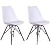 HAGA - Lot De 2 Chaises Blanches Avec Piétement Métallique -Magasin de meubles de restaurant chaise 8936877