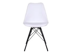 HAGA - Lot De 2 Chaises Blanches Avec Piétement Métallique -Magasin de meubles de restaurant chaise 8936881