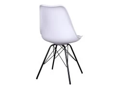 HAGA - Lot De 2 Chaises Blanches Avec Piétement Métallique -Magasin de meubles de restaurant chaise 8936885