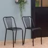Chaise Perforée En Métal Noir Julien (lot De 2)