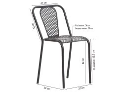 Chaise Perforée En Métal Noir Julien (lot De 2) 9 Chaise Perforée En Métal Noir Julien (lot De 2) -Magasin de meubles de restaurant chaise 8936997