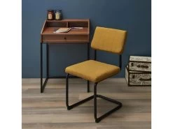 BERNY - Lot De 4 Chaises Tissu Surpiqué Jaune Moutarde 9 BERNY - Lot De 4 Chaises Tissu Surpiqué Jaune Moutarde -Magasin de meubles de restaurant chaise 8937167