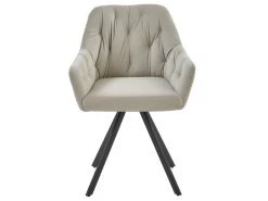 GORDON - Fauteuil De Table En Velours Coloris Lin, Pieds Métal Noir (x2) 10 GORDON - Fauteuil De Table En Velours Coloris Lin, Pieds Métal Noir (x2) -Magasin de meubles de restaurant chaise 8937337